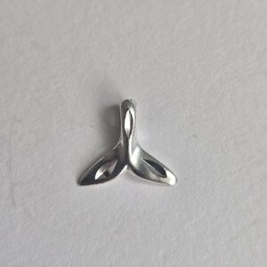 Sterling Silver Whale Tail Pendant Charm